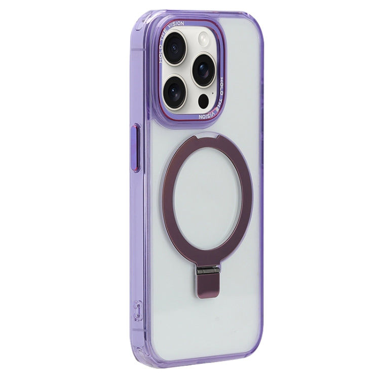 For iPhone 15 Pro Starlink Stand Clear Magsafe Phone Case(Purple) - iPhone 15 Pro Cases by buy2fix | Online Shopping UK | buy2fix