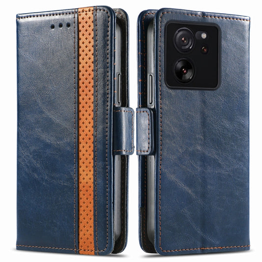 For Xiaomi 13T / 13T Pro CaseNeo Splicing Dual Magnetic Buckle Leather Phone Case(Blue) by buy2fix