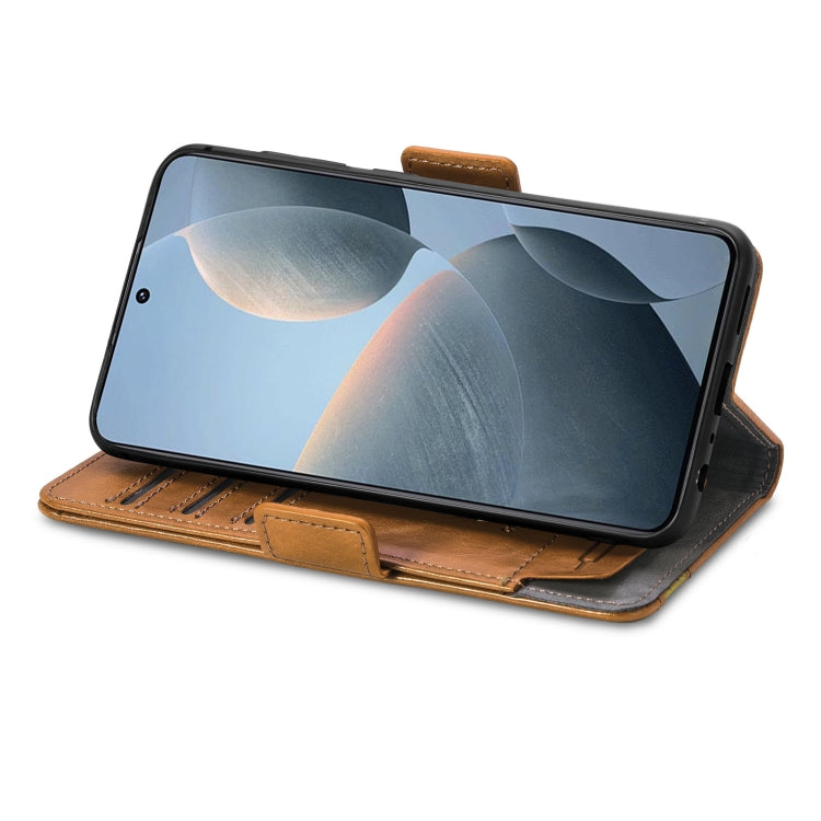 For Xiaomi Redmi K70E CaseNeo Splicing Dual Magnetic Buckle Leather Phone Case(Khaki) - Xiaomi Cases by buy2fix | Online Shopping UK | buy2fix
