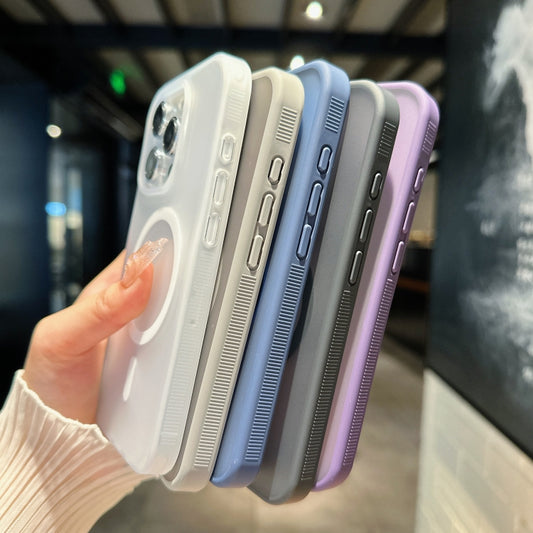 For iPhone 11 Pro Max Transparent TPU Hybrid PC Magsafe Phone Case(Purple) by buy2fix