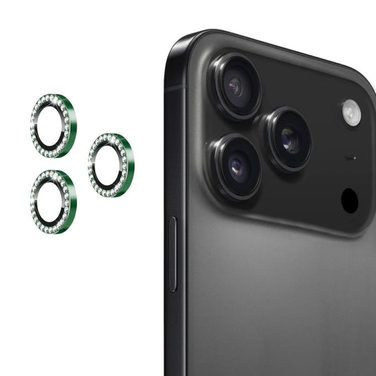 For iPhone 17 Pro / 17 Pro Max ENKAY AR Anti-reflection Individual Diamond Ring Camera Lens Glass Full Film(Deep Green) - iPhone 17 Pro Max Tempered Glass by ENKAY | Online Shopping UK | buy2fix