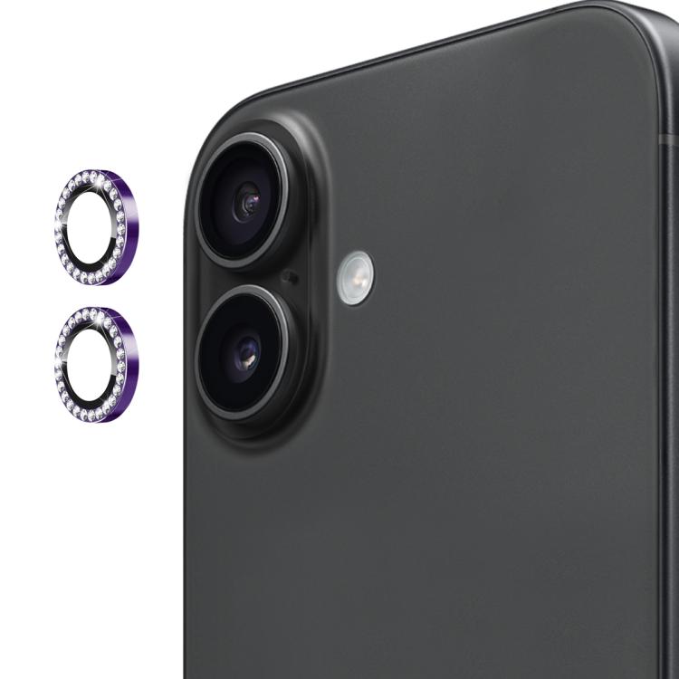 For iPhone 17 ENKAY AR Anti-reflection Individual Diamond Ring Camera Lens Glass Full Film(Deep Purple) - iPhone 17 Tempered Glass by ENKAY | Online Shopping UK | buy2fix