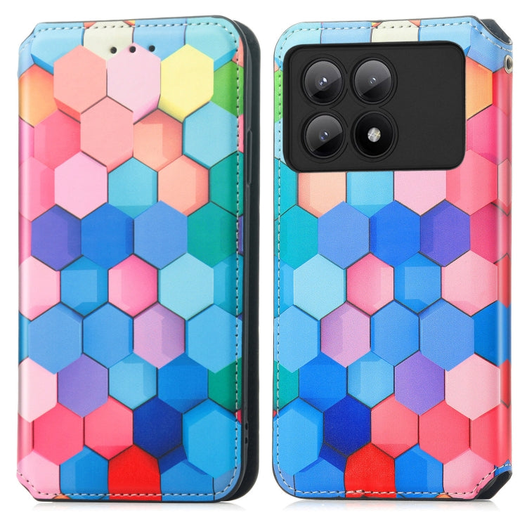 For Xiaomi Redmi K70E CaseNeo Colorful Magnetic Leather Phone Case(Colorful Cube) - Xiaomi Cases by buy2fix | Online Shopping UK | buy2fix