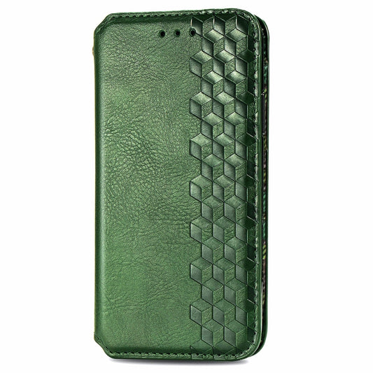 For Xiaomi Redmi Note 12 Pro 5G Cubic Grid Pressed Magnetic Leather Phone Case(Green) by buy2fix