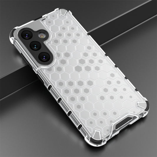 For Samsung Galaxy S24 5G Shockproof Honeycomb Phone Case(White) by buy2fix