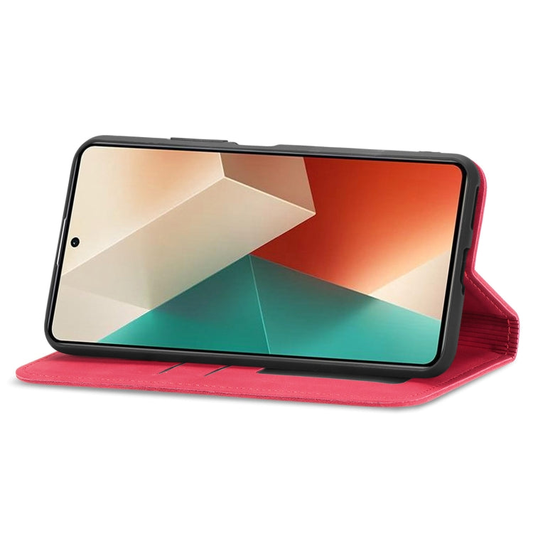 For Xiaomi Redmi Note 13 4G Retro Skin Feel Magnetic Flip Leather Phone Case(Red) - Xiaomi Cases by buy2fix | Online Shopping UK | buy2fix