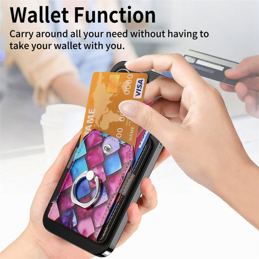 Magsafe Castillo painted ring cell phone card case(Purple Scales) by buy2fix