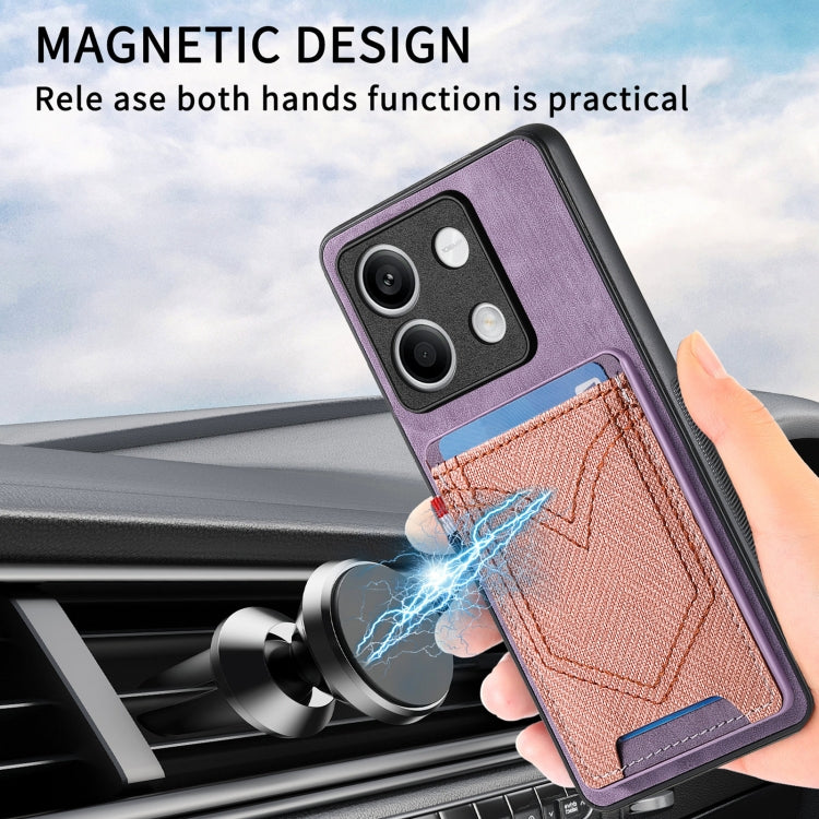 For Xiaomi Redmi Note 13 Denim Texture Leather Skin Phone Case with Card Slot(Purple) - Xiaomi Cases by buy2fix | Online Shopping UK | buy2fix