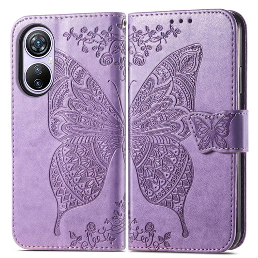 For Blackview A200 Pro Butterfly Love Flower Embossed Leather Phone Case(Lavender) by buy2fix