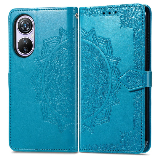 For Blackview A200 Pro Mandala Flower Embossed Leather Phone Case(Blue) by buy2fix