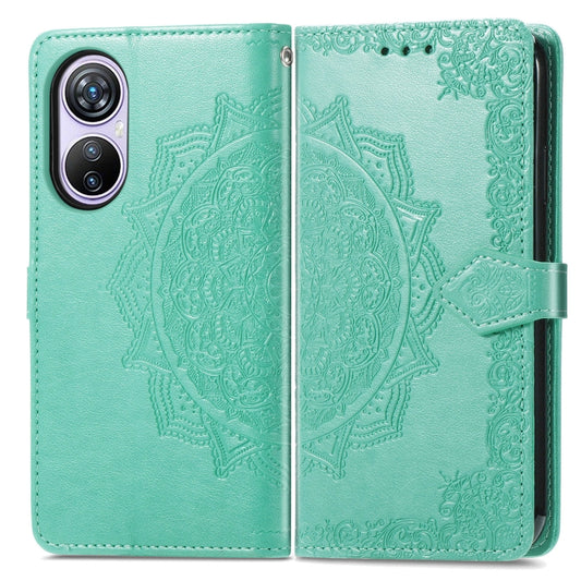 For Blackview A200 Pro Mandala Flower Embossed Leather Phone Case(Green) by buy2fix