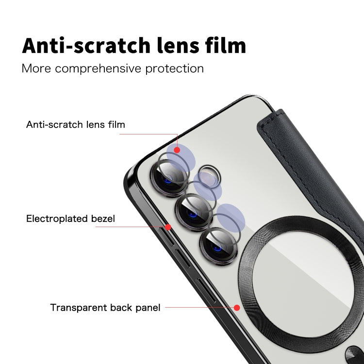 For Samsung Galaxy S25 5G Shield MagSafe RFID Anti-theft Leather Phone Case(Black) by buy2fix