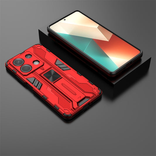 For Redmi Note 13 5G Supersonic Armor PC Hybrid TPU Phone Case(Red) by buy2fix