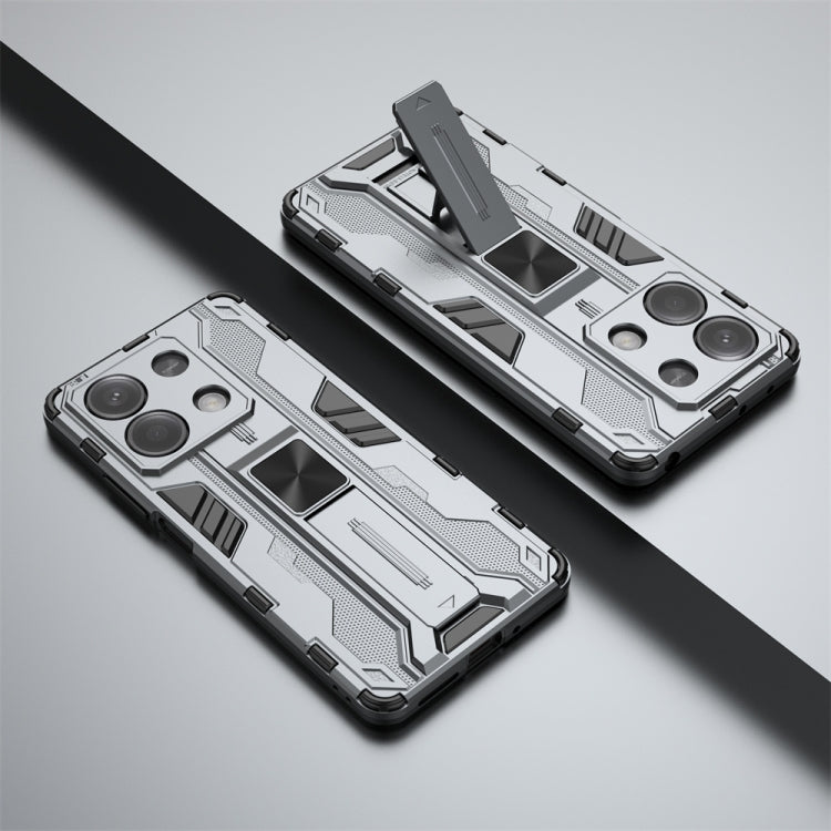 For Redmi Note 13 5G Supersonic Armor PC Hybrid TPU Phone Case(Grey) - Xiaomi Cases by buy2fix | Online Shopping UK | buy2fix