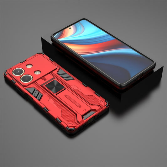 For Redmi Note 13R Pro Supersonic Armor PC Hybrid TPU Phone Case(Red) by buy2fix