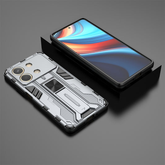 For Redmi Note 13R Pro Supersonic Armor PC Hybrid TPU Phone Case(Grey) by buy2fix