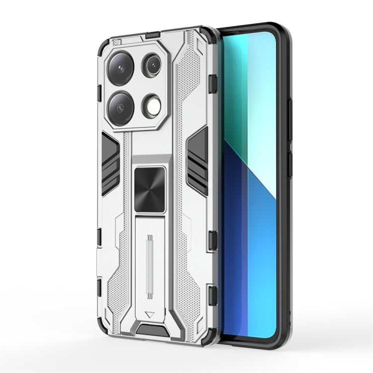 For Redmi Note 13 4G Supersonic Armor PC Hybrid TPU Phone Case(Silver) - Xiaomi Cases by buy2fix | Online Shopping UK | buy2fix