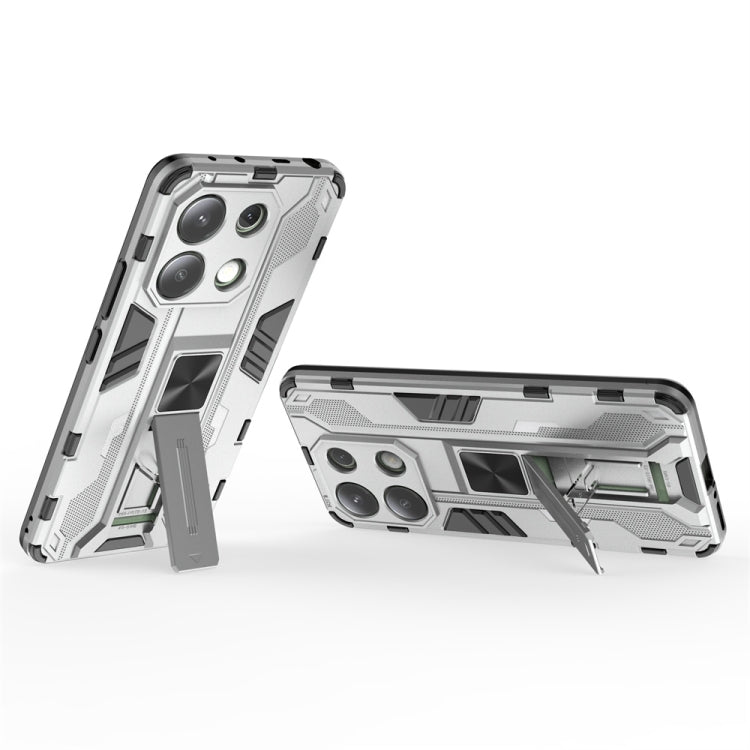 For Redmi Note 13 4G Supersonic Armor PC Hybrid TPU Phone Case(Silver) - Xiaomi Cases by buy2fix | Online Shopping UK | buy2fix