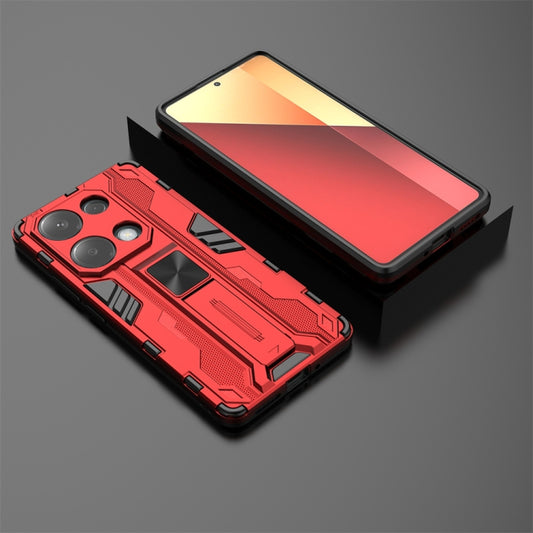 For Redmi Note 13 Pro 4G Supersonic Armor PC Hybrid TPU Phone Case(Red) by buy2fix