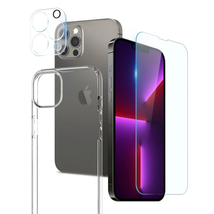 For iPhone 13 Pro Max NORTHJO 3 in 1 TPU Phone Case with Screen Film and Lens Film(Clear) - iPhone 13 Pro Max Cases by NORTHJO | Online Shopping UK | buy2fix