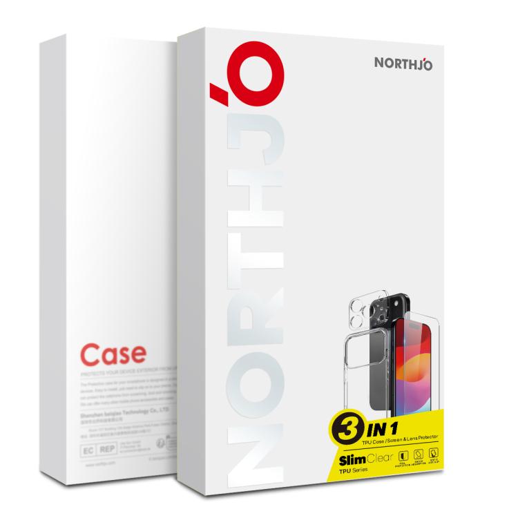 For iPhone 17 Pro NORTHJO 3 in 1 TPU Phone Case with Screen Film and Lens Film(Clear) - iPhone 17 Pro Cases by NORTHJO | Online Shopping UK | buy2fix
