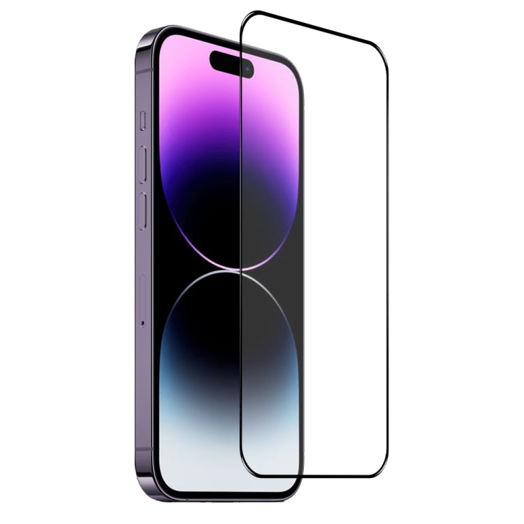 For iPhone 14 Pro NORTHJO A++ Screen Protector Full Glue Silk Printing Tempered Glass Film(Black) - iPhone 14 Pro Tempered Glass by NORTHJO | Online Shopping UK | buy2fix
