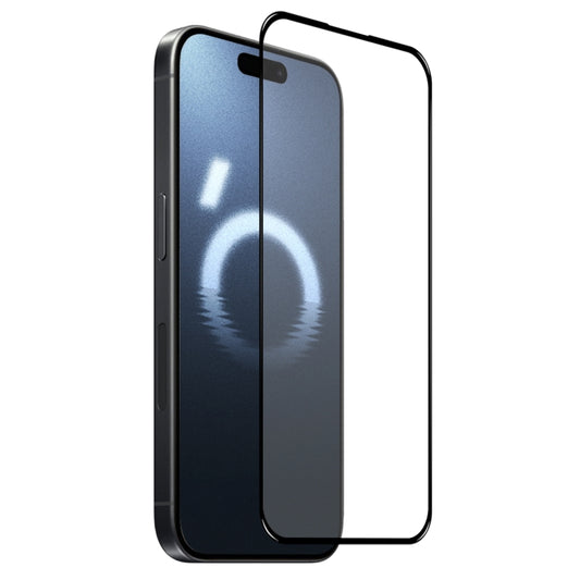 For iPhone 16 Pro NORTHJO A++ Screen Protector Full Glue Silk Printing Tempered Glass Film(Black) by NORTHJO