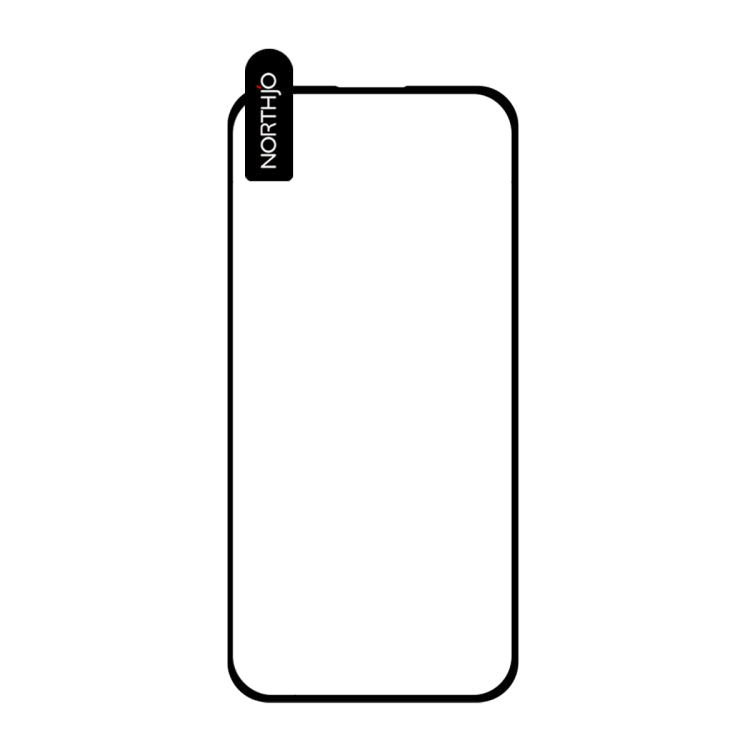 For iPhone 16 Plus NORTHJO A++ Screen Protector Full Glue Silk Printing Tempered Glass Film(Black) - iPhone 16 Plus Tempered Glass by NORTHJO | Online Shopping UK | buy2fix
