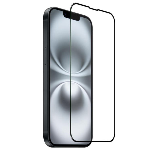 For iPhone 16e NORTHJO A++ Screen Protector Full Glue Silk Printing Tempered Glass Film(Black) - iPhone 16e Tempered Glass by NORTHJO | Online Shopping UK | buy2fix