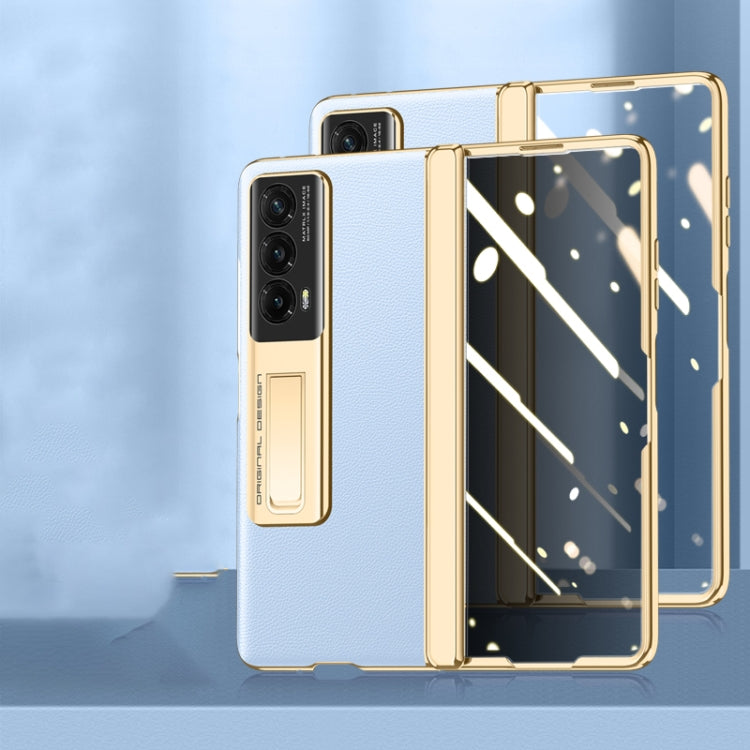 For Honor Magic Vs2 Electroplated Case-film Integral Hinge Shockproof Phone Case(Blue) - Honor Cases by buy2fix | Online Shopping UK | buy2fix