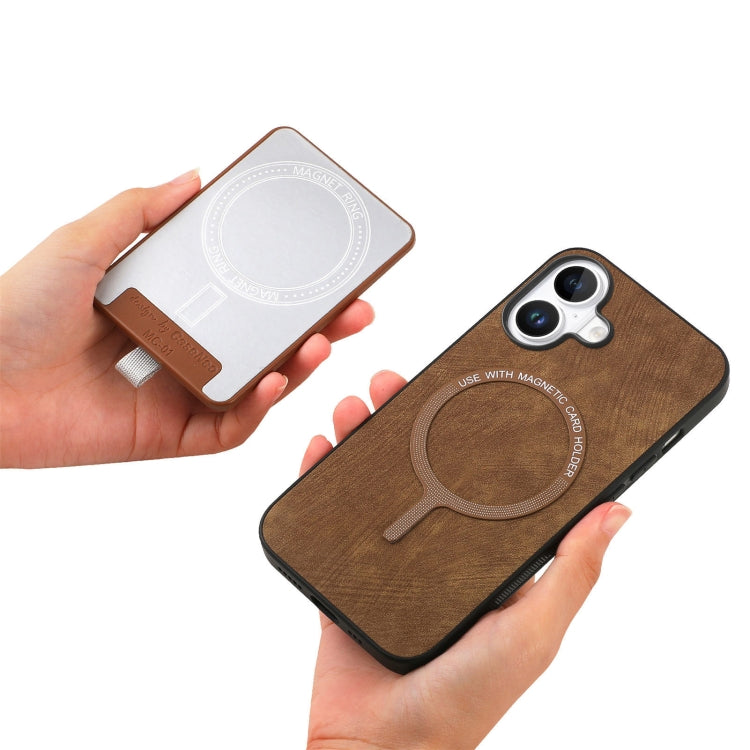For iPhone 16 Retro Splitable Magnetic Card Bag Leather Phone Case(Brown) - iPhone 16 Cases by buy2fix | Online Shopping UK | buy2fix