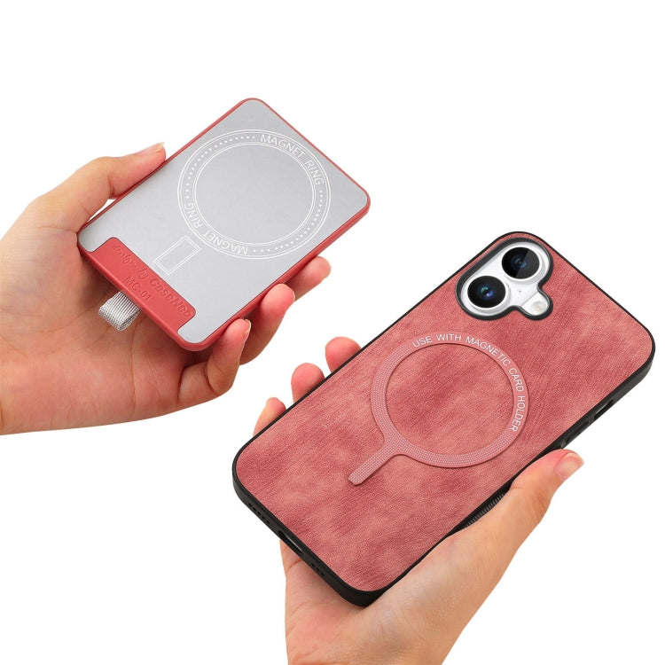 For iPhone 16 Retro Splitable Magnetic Card Bag Leather Phone Case(Pink) - iPhone 16 Cases by buy2fix | Online Shopping UK | buy2fix