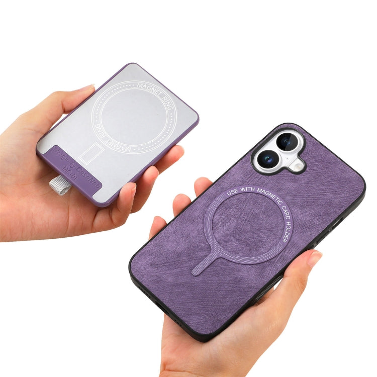 For iPhone 16 Retro Splitable Magnetic Card Bag Leather Phone Case(Purple) - iPhone 16 Cases by buy2fix | Online Shopping UK | buy2fix