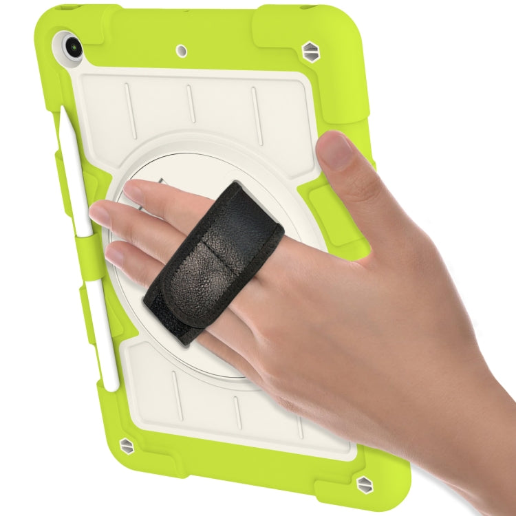 For iPad 10.2 2021 / 2020 / 2019 Silicone Hybrid PC Shockproof Tablet Case with Shoulder Strap(Love Birds Green) - iPad 10.2 Cases by buy2fix | Online Shopping UK | buy2fix