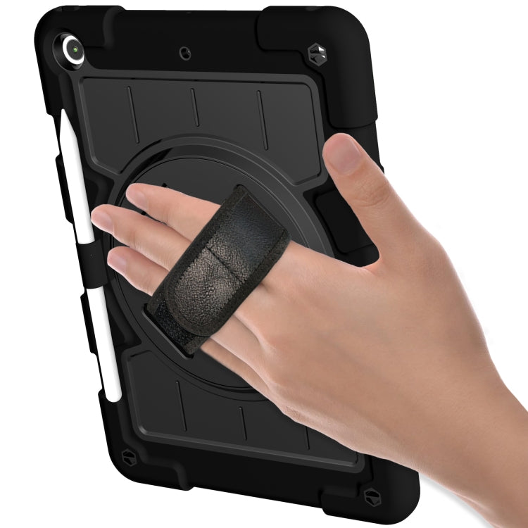 For iPad 10.2 2021 / 2020 / 2019 Silicone Hybrid PC Shockproof Tablet Case with Shoulder Strap(Black) - iPad 10.2 Cases by buy2fix | Online Shopping UK | buy2fix