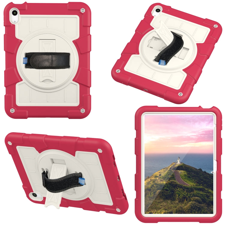 For iPad 2025 / 2022 Silicone Hybrid PC Shockproof Tablet Case with Shoulder Strap(Feifan Magenta) - iPad 2025 / 2022 Cases by buy2fix | Online Shopping UK | buy2fix