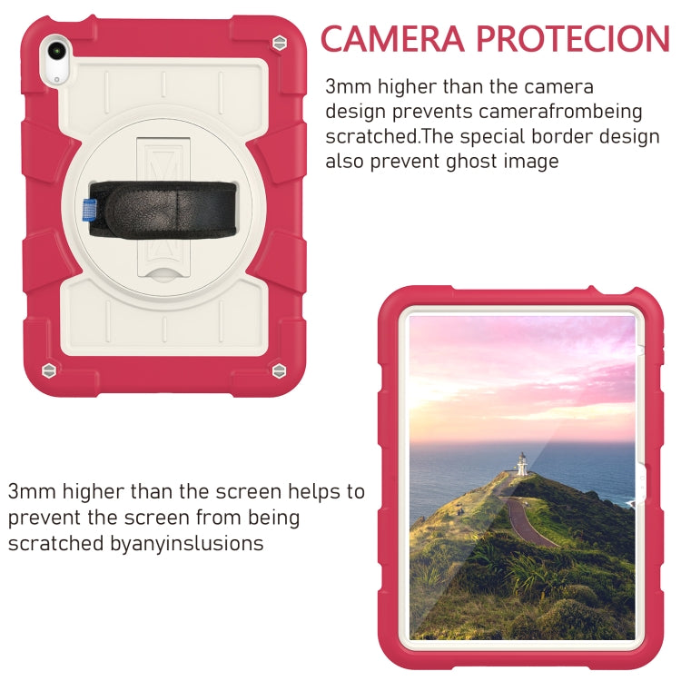 For iPad 2025 / 2022 Silicone Hybrid PC Shockproof Tablet Case with Shoulder Strap(Feifan Magenta) - iPad 2025 / 2022 Cases by buy2fix | Online Shopping UK | buy2fix