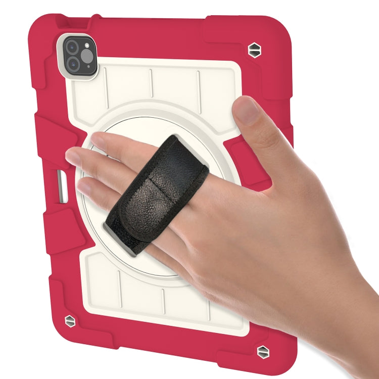 For iPad Pro 11 2018 / 2020 Silicone Hybrid PC Shockproof Tablet Case with Shoulder Strap(Feifan Magenta) - iPad Pro 11 (2020) Cases by buy2fix | Online Shopping UK | buy2fix