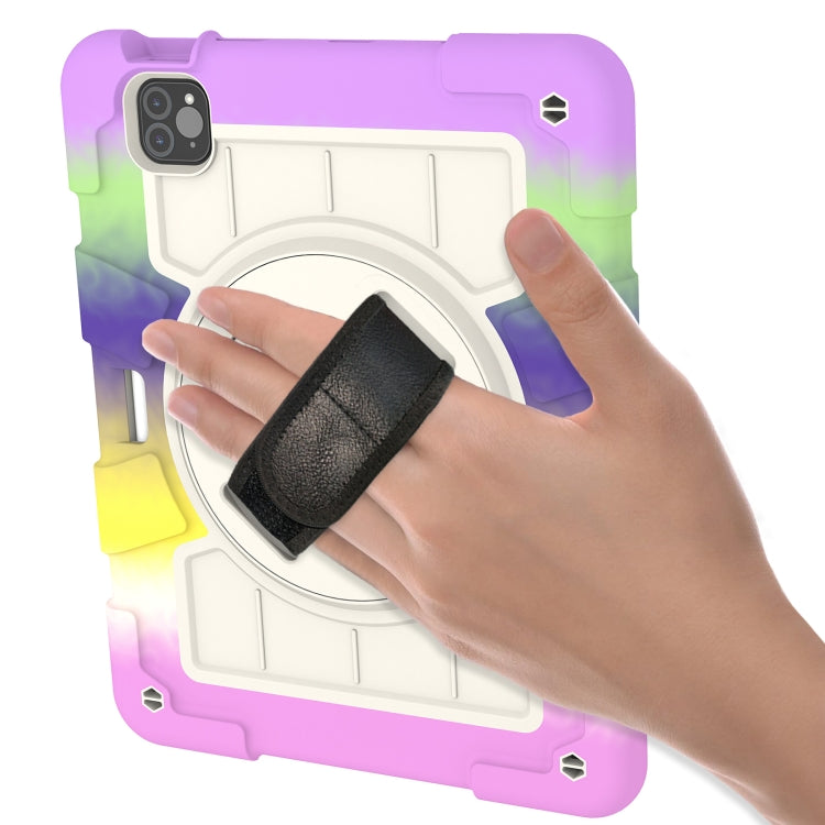 For iPad Pro 11 2018 / 2020 Silicone Hybrid PC Shockproof Tablet Case with Shoulder Strap(Colorful Purple) - iPad Pro 11 (2020) Cases by buy2fix | Online Shopping UK | buy2fix