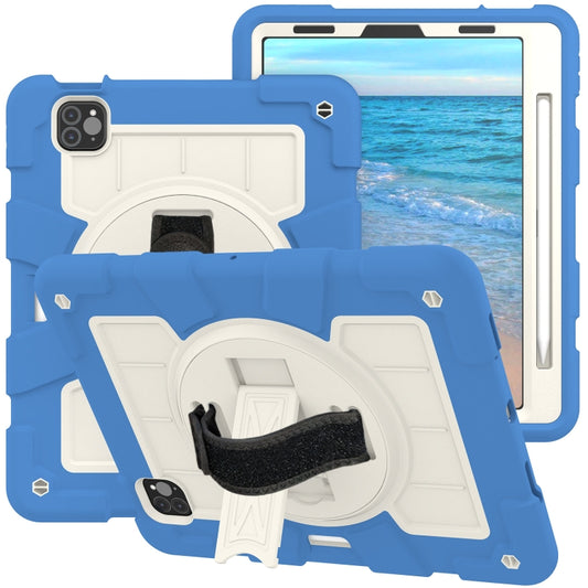 For iPad Air 2020 / 2022 10.9 Silicone Hybrid PC Shockproof Tablet Case with Shoulder Strap(Azure Blue) - iPad Air (2022) / (2020) 10.9 Cases by buy2fix | Online Shopping UK | buy2fix