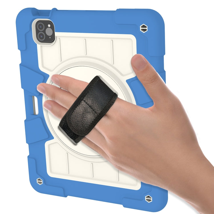 For iPad Air 2020 / 2022 10.9 Silicone Hybrid PC Shockproof Tablet Case with Shoulder Strap(Azure Blue) - iPad Air (2022) / (2020) 10.9 Cases by buy2fix | Online Shopping UK | buy2fix