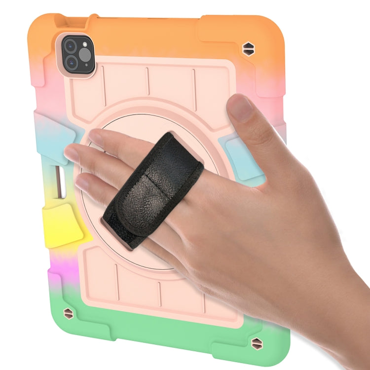 For iPad Air 2020 / 2022 10.9 Silicone Hybrid PC Shockproof Tablet Case with Shoulder Strap(Colorful Gold) - iPad Air (2022) / (2020) 10.9 Cases by buy2fix | Online Shopping UK | buy2fix