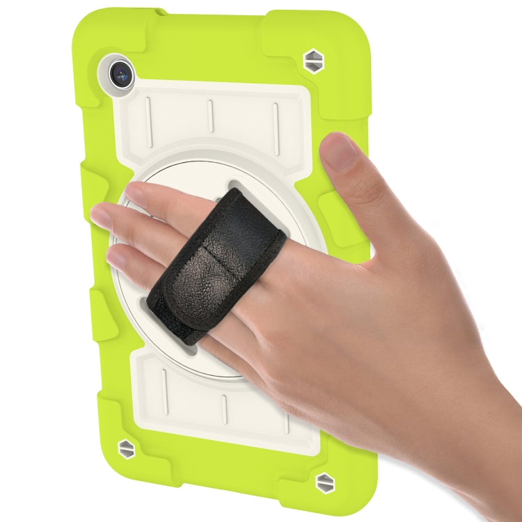 For Samsung Galaxy Tab A9 X110/X115 Silicone Hybrid PC Shockproof Tablet Case with Shoulder Strap(Love Birds Green) - Galaxy Tab A9 by buy2fix | Online Shopping UK | buy2fix