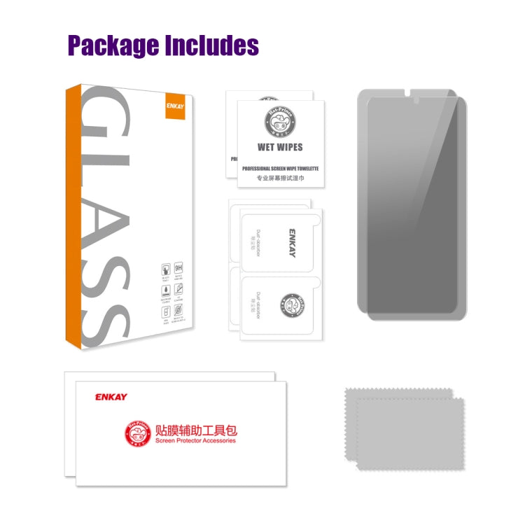 For Xiaomi Redmi 14C 2pcs ENKAY Hat-Prince 28 Degree Anti-peeping Privacy Tempered Glass Film - 14C Tempered Glass by ENKAY | Online Shopping UK | buy2fix