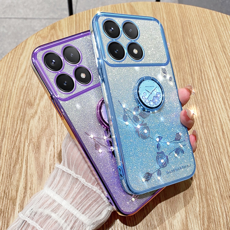 For Xiaomi Redmi K70 Gradient Glitter Immortal Flower Ring All-inclusive Phone Case(Purple) - Xiaomi Cases by buy2fix | Online Shopping UK | buy2fix