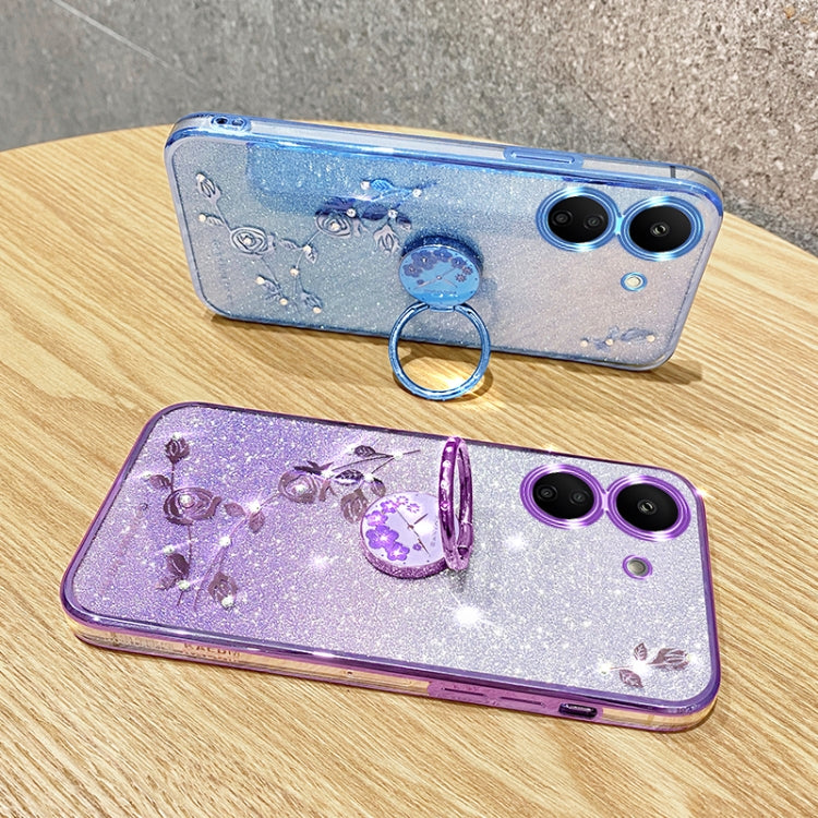 For Xiaomi Redmi 13C 4G Gradient Glitter Immortal Flower Ring All-inclusive Phone Case(Pink) by buy2fix