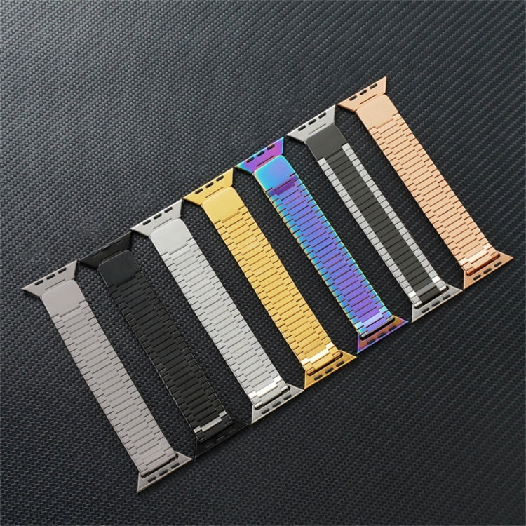 For Apple Watch Series 9 45mm Bamboo Magnetic Stainless Steel Metal Watch Strap(Silver Black) by buy2fix