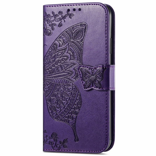 For Blackview A96 Butterfly Love Flower Embossed Leather Phone Case(Dark Purple) by buy2fix