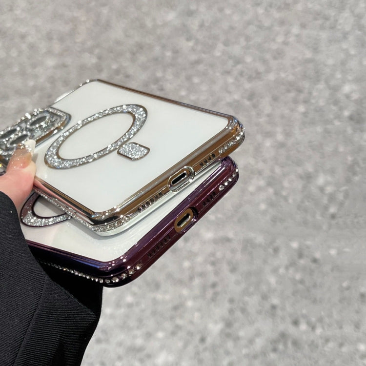 For iPhone 16e Diamond Plated MagSafe TPU Phone Case(Purple) - iPhone 16e Cases by buy2fix | Online Shopping UK | buy2fix