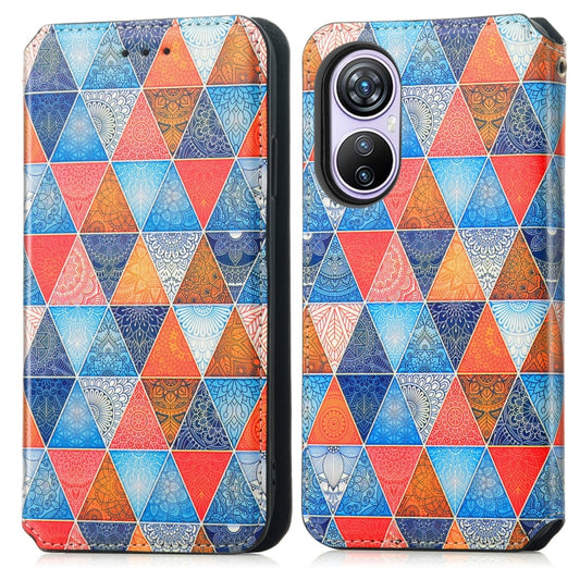 For Blackview A200 Pro CaseNeo Colorful Magnetic Leather Phone Case(Rhombus Mandala) by buy2fix